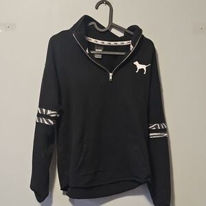 PINK Victoria's Secret Black Zip-Up Sweater
